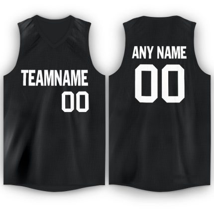 Personalized Black and White Basketball Jersey V-Neck for Men and Women Personalized Black White V-Neck Basketball Jersey
