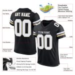 Custom Name Number Personalized Black and White Vegas Gold Mesh Football Jersey Authentic Personalized Black White-Vegas