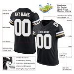 Personalized Vegas Gold Black White Mesh Football Jersey for Men and Women Personalized Black White-Vegas Gold Mesh Football