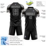 Custom Name Number Geometric Pattern Soccer Jersey Personalized Black White Zebra Uniform Personalized Black White Zebra
