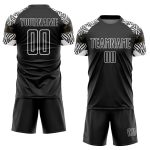 Custom Black White Zebra Geometric Soccer Jersey Uniform for Sublimation Personalized Black White Zebra And Geometric Sublimation