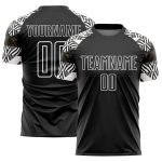 Custom Black White Zebra Geometric Soccer Jersey Uniform for Sublimation Personalized Black White Zebra And Geometric Sublimation