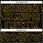 Personalized 3D Abstract Splatter Ink Baseball Jersey in Black Yellow Personalized Black Yellow 3D Abstract Splatter Ink