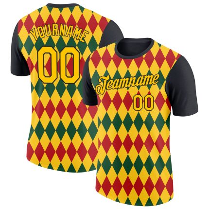 Personalized Black Yellow 3D T-Shirt for Black History Month Performance Wear Personalized Black Yellow 3D Black History