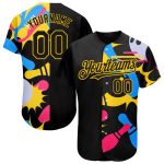 Customizable Black and Yellow 3D Baseball Bowling Jersey for Men and Women Personalized Black Yellow 3D Bowling Baseball