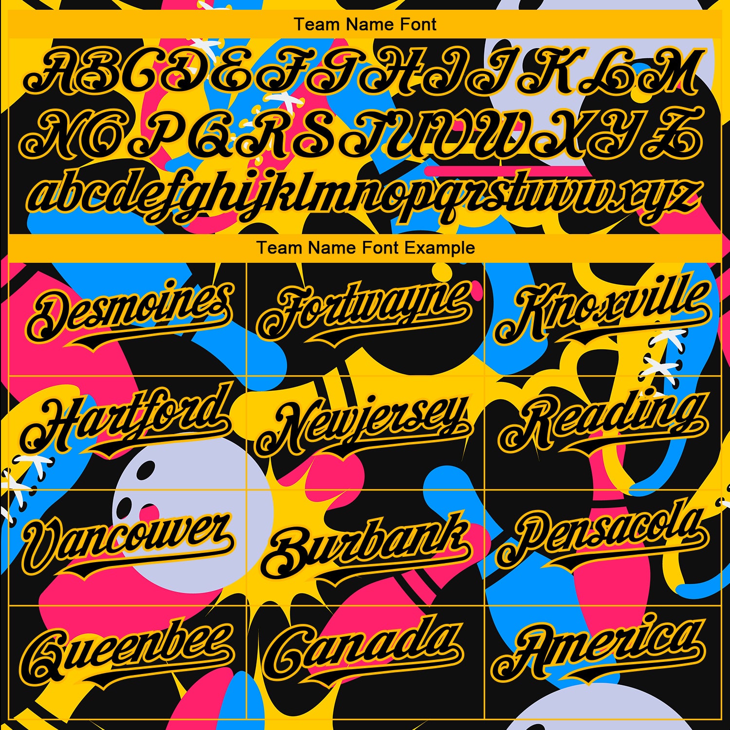Personalized Black Yellow 3D Bowling Baseball Jersey Customizable Black and Yellow 3D Baseball Bowling Jersey for Men and Women Personalized Black Yellow 3D Bowling Baseball - Image 4