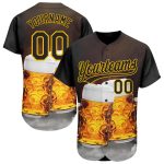 Custom Name Number Baseball Jersey 3D Pattern Design Black Yellow Beer Festival Authentic Team Personalized Black Yellow