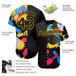Personalized 3D Pattern Black Yellow Baseball Jersey Custom Name Number | Authentic Team Gear Personalized Black Yellow 3D