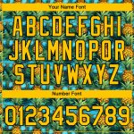 Custom Tropical Pineapple Performance T-Shirt with Personalized Name & Number, Black Yellow 3D Pattern Design Personalized