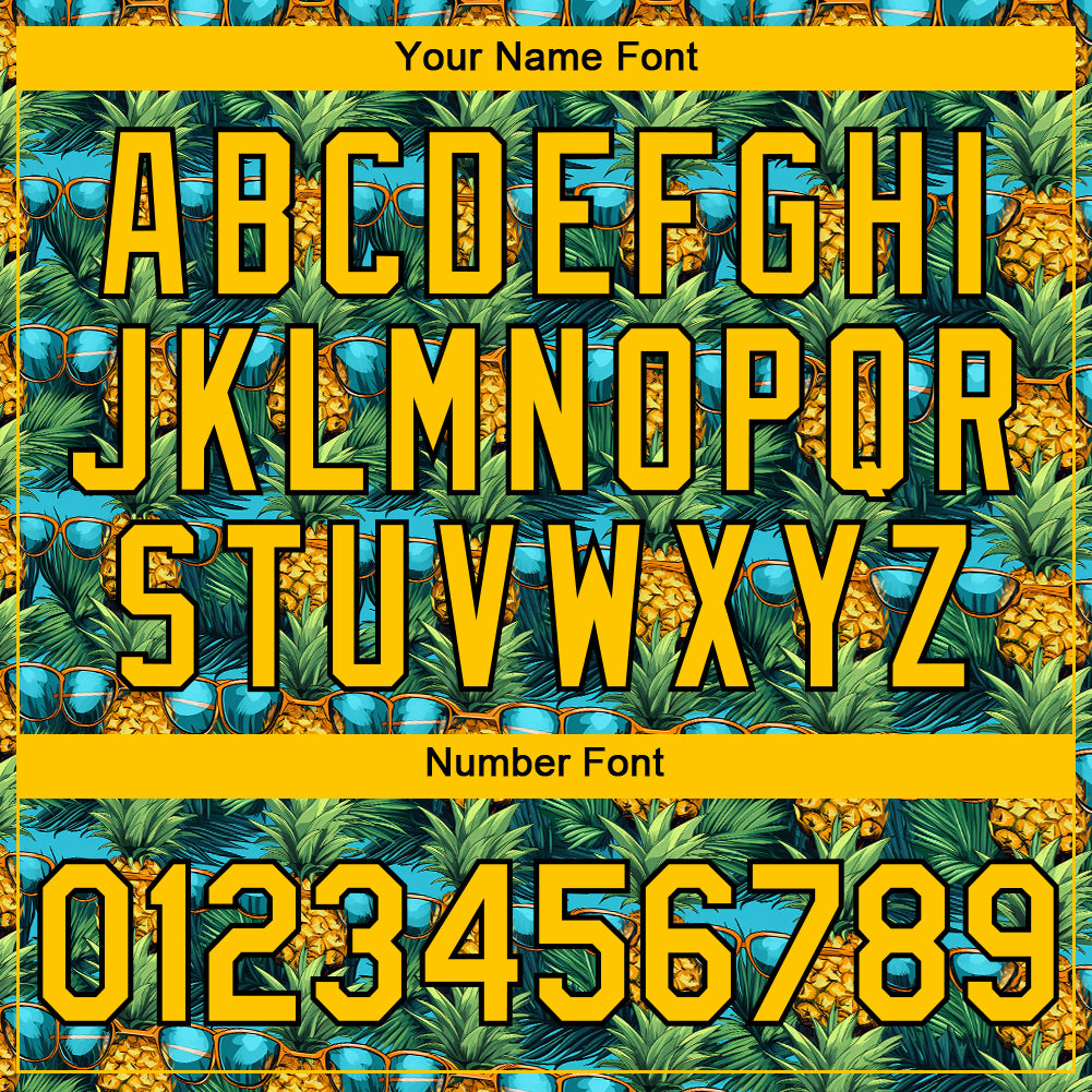 Personalized Black Yellow 3D Tropical Pineapple Performance T-Shirt Personalized 3D Tropical Pineapple Performance T-Shirt in Black Yellow Personalized Black Yellow 3D Tropical Pineapple Performance - Image 4