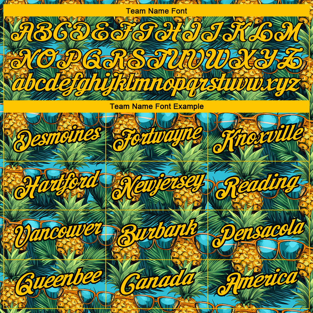 Personalized Black Yellow 3D Tropical Pineapple Performance T-Shirt Personalized 3D Tropical Pineapple Performance T-Shirt in Black Yellow Personalized Black Yellow 3D Tropical Pineapple Performance - Image 3