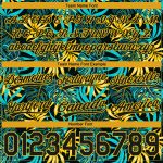 Personalized 3D Tropical Plants Basketball Shorts in Black and Yellow Personalized Black Yellow 3D Tropical Plants Basketball