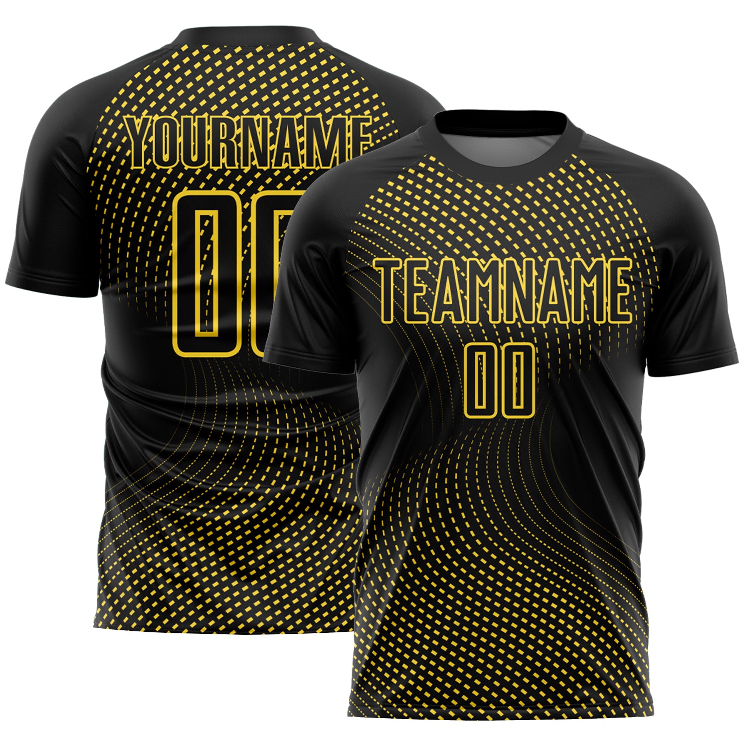 Personalized Black and Yellow Geometric Lines Soccer Jersey Uniform Personalized Black Yellow Geometric Lines Sublimation