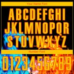 Custom Soccer Jersey with Personalized Name & Number - Black Yellow-Orange Dragon Flame Design Personalized Black Yellow-Orange