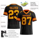Personalized Football Jersey - Authentic Black Yellow-Orange Mesh Style Personalized Black Yellow-Orange Mesh Authentic Football