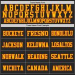 Custom Football Jersey with Personalized Name & Number, Black Yellow-Orange Mesh Authentic Design Personalized Black Yellow-Orange