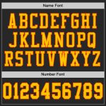 Custom Football Jersey with Personalized Name & Number, Black Yellow-Orange Mesh Authentic Design Personalized Black Yellow-Orange