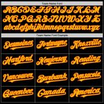 Custom Name Number Black Yellow-Orange Mesh Baseball Jersey - Personalized Authentic Throwback Team Jersey Personalized Black