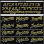 Custom Name Number Bomber Jacket Black Yellow Pinstripe Royal White Full-Snap Varsity Letterman Style Personalized Black