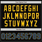 Custom Name Number Bomber Jacket Black Yellow Pinstripe Royal White Full-Snap Varsity Letterman Style Personalized Black