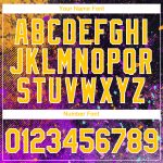 Custom Name and Number Holi Festival T-Shirt 3D Pattern Black Yellow-Purple Color Powder Performance Design Personalized