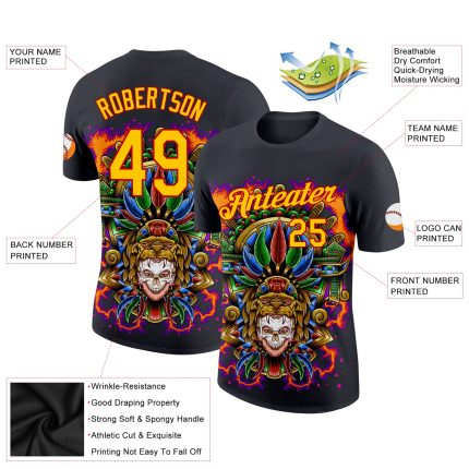 Personalized 3D Black History Month T-Shirt in Black Yellow-Red, Performance Fit for Men and Women Personalized Black Yellow-Red