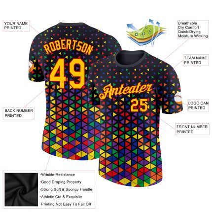 Personalized Black Yellow Red 3D Black History Month Tee - Performance T-Shirt Size 6 Personalized Black Yellow-Red 3D Black