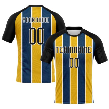 Custom Name and Number Volleyball Uniform Jersey Personalized Black Yellow-Royal Lines Team Gear Personalized Black Yellow-Royal