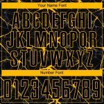 Custom Name Number Sublimation Soccer Jersey, Black Yellow Personalized Team Uniform Personalized Black Yellow Sublimation