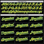 Custom Baseball Jersey with Personalized Name and Number in Black Yellow and Teal - Authentic Team Apparel Personalized Black