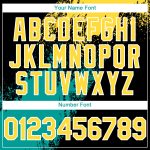 Personalized 3D Abstract Brush Stroke Baseball Jersey in Black Yellow Teal Personalized Black Yellow-Teal 3D Abstract Brush
