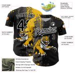 Personalized 3D Animal Tiger Baseball Jersey - Black Yellow White Mens Apparel Personalized Black Yellow-White 3D Animal