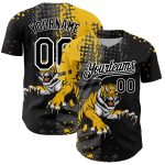 Custom Name Number Tiger Baseball Jersey 3D Pattern Design Personalized Black Yellow White Team Authentic Personalized Black