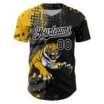 Custom Name Number Tiger Baseball Jersey 3D Pattern Design Personalized Black Yellow White Team Authentic Personalized Black