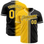 Custom Name Number Baseball Jersey Personalized Black Yellow White Gradient Authentic Fashion Team Personalized Black Yellow-White