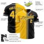 Personalized Black and Yellow Gradient Fashion Baseball Jersey Personalized Black Yellow-White Gradient Fashion Baseball