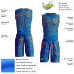 Personalized Blue Bay Orange Abstract Grunge Art Basketball Jersey Sublimation Round Neck Suit Personalized Blue Bay Orange