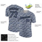 Personalized 3D Floral Design Performance T-Shirt in Blue and Black Personalized Blue Black 3D Floral Design Performance
