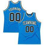 Custom Name Number Basketball Jersey - Personalized Authentic Blue Black Cream Throwback Design Personalized Blue Black-Cream