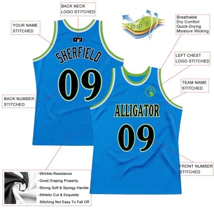 Custom Blue and Black Neon Green Throwback Basketball Jersey Personalized Blue Black-Neon Green Throwback Basketball Jersey