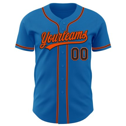 Custom Blue Black Orange Baseball Jersey for Men and Women Personalized Blue Black-Orange Baseball Jersey