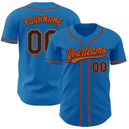 Custom Blue Black Orange Baseball Jersey for Men and Women Personalized Blue Black-Orange Baseball Jersey