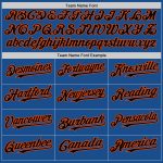 Personalized Blue and Black Orange Mesh Baseball Jersey - Throwback Style Personalized Blue Black-Orange Mesh Throwback Baseball