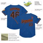 Personalized Blue and Black Orange Mesh Baseball Jersey - Throwback Style Personalized Blue Black-Orange Mesh Throwback Baseball