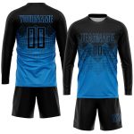 Personalized Blue Black Soccer Jersey Uniform for Kids and Adults Personalized Blue Black Sublimation Soccer Uniform Jersey