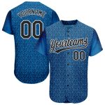 Personalized 3D Baseball Jersey in Blue and Black-White Color Design Personalized Blue Black-White 3D Baseball Jersey