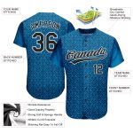Personalized 3D Baseball Jersey in Blue and Black-White Color Design Personalized Blue Black-White 3D Baseball Jersey