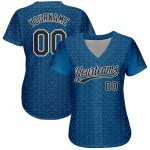 Personalized 3D Baseball Jersey in Blue and Black-White Color Design Personalized Blue Black-White 3D Baseball Jersey