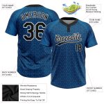 Personalized Unisex Softball Jersey - 3D Two-Button Design in Blue Black White Personalized Blue Black-White 3D Two-Button