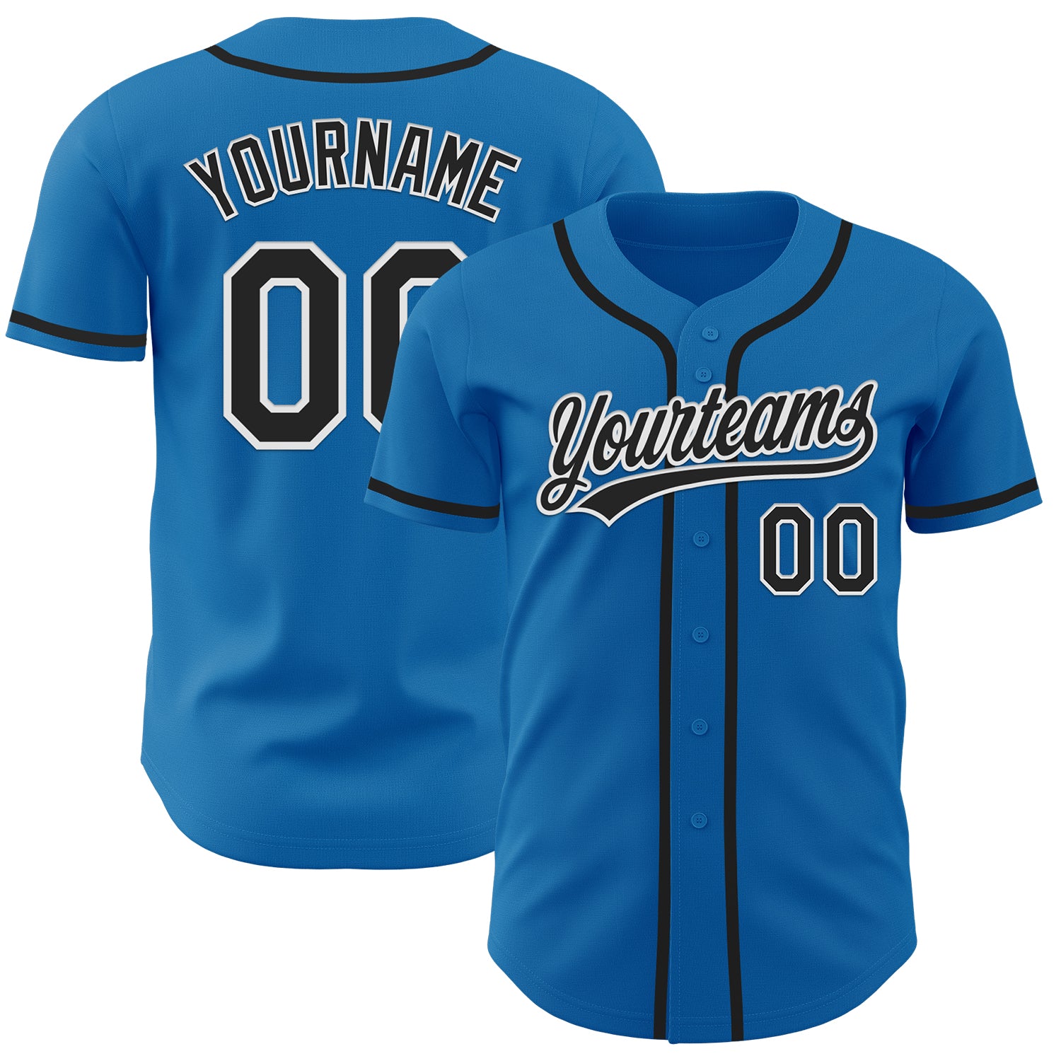 Custom Name and Number Authentic Baseball Jersey - Personalized Blue Black-White Team Jersey Personalized Blue Black-White